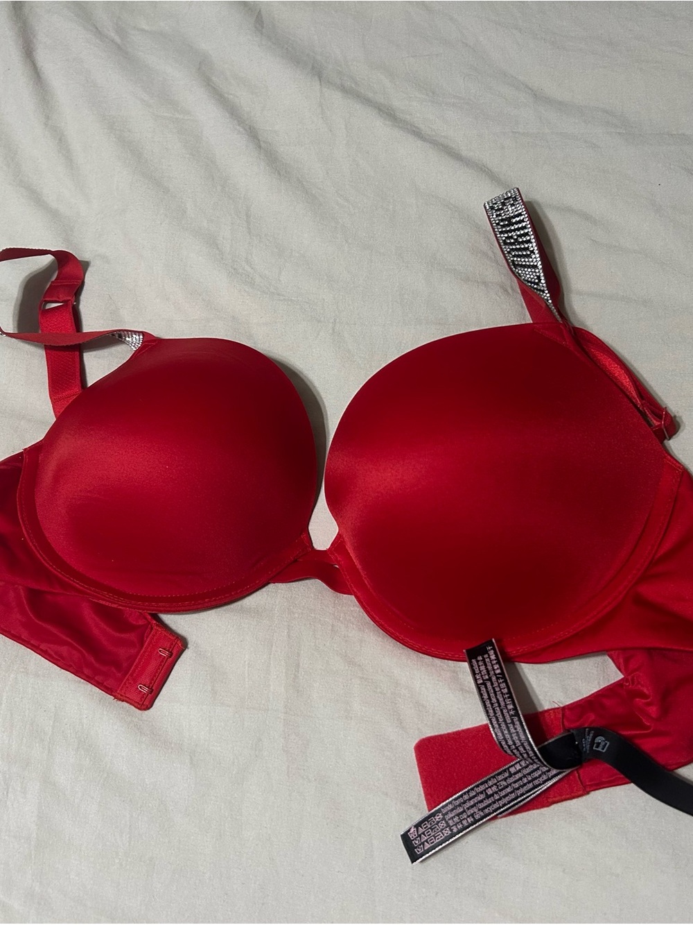 Victoria's Secret Red Padded Bra with Embellished Straps - Picture 5 of 5